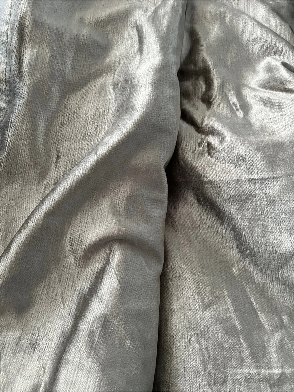 Quince Luster Velvet True Blackout Curtain Panel in Silver